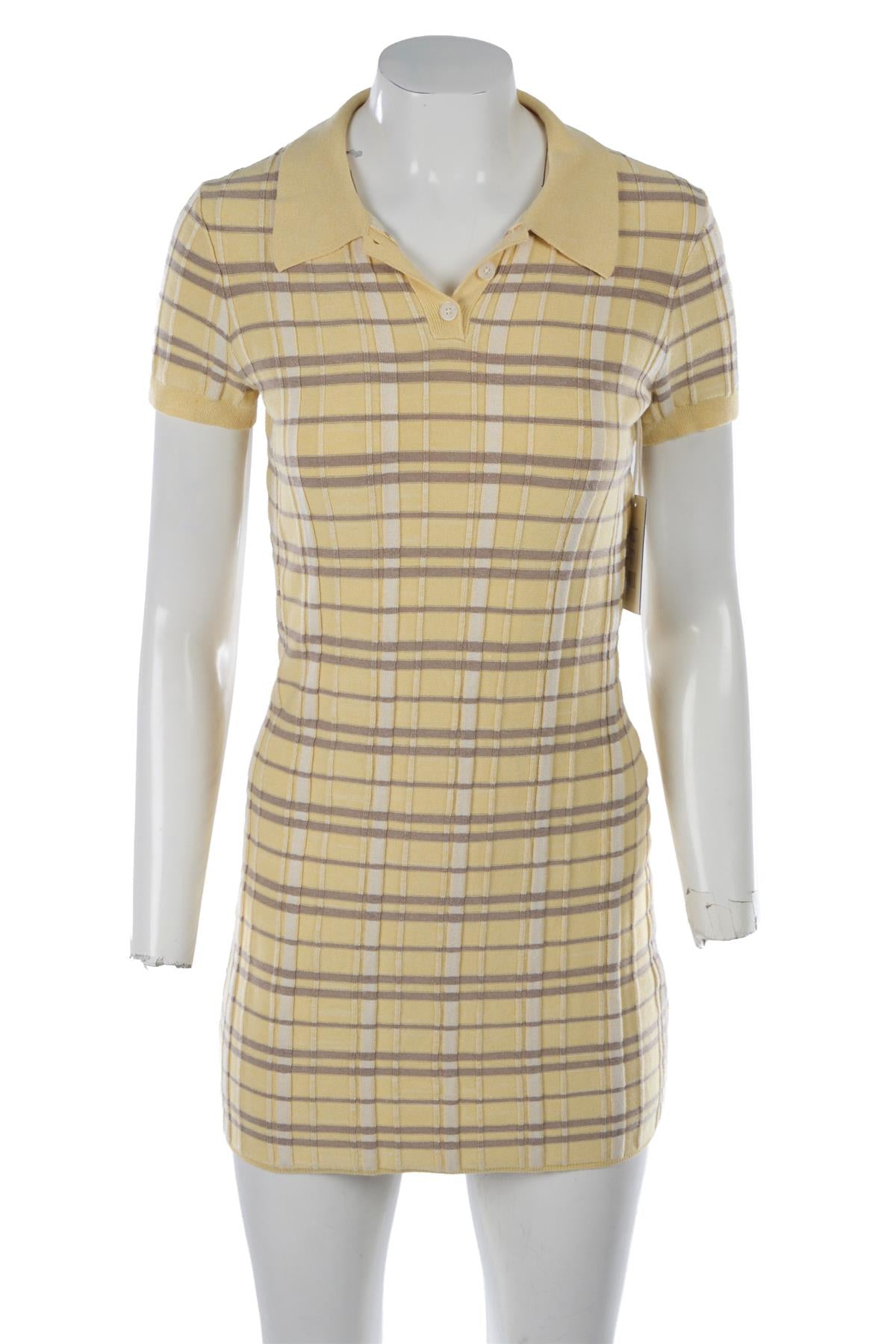Yellow Silk Mini Dress