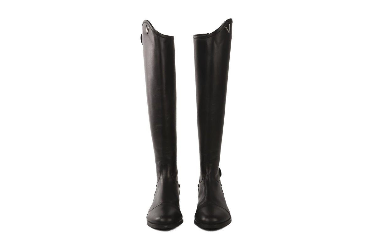 VOGEL BLACK LEATHER RIDING BOOTS EU 38 UK 5 US 8