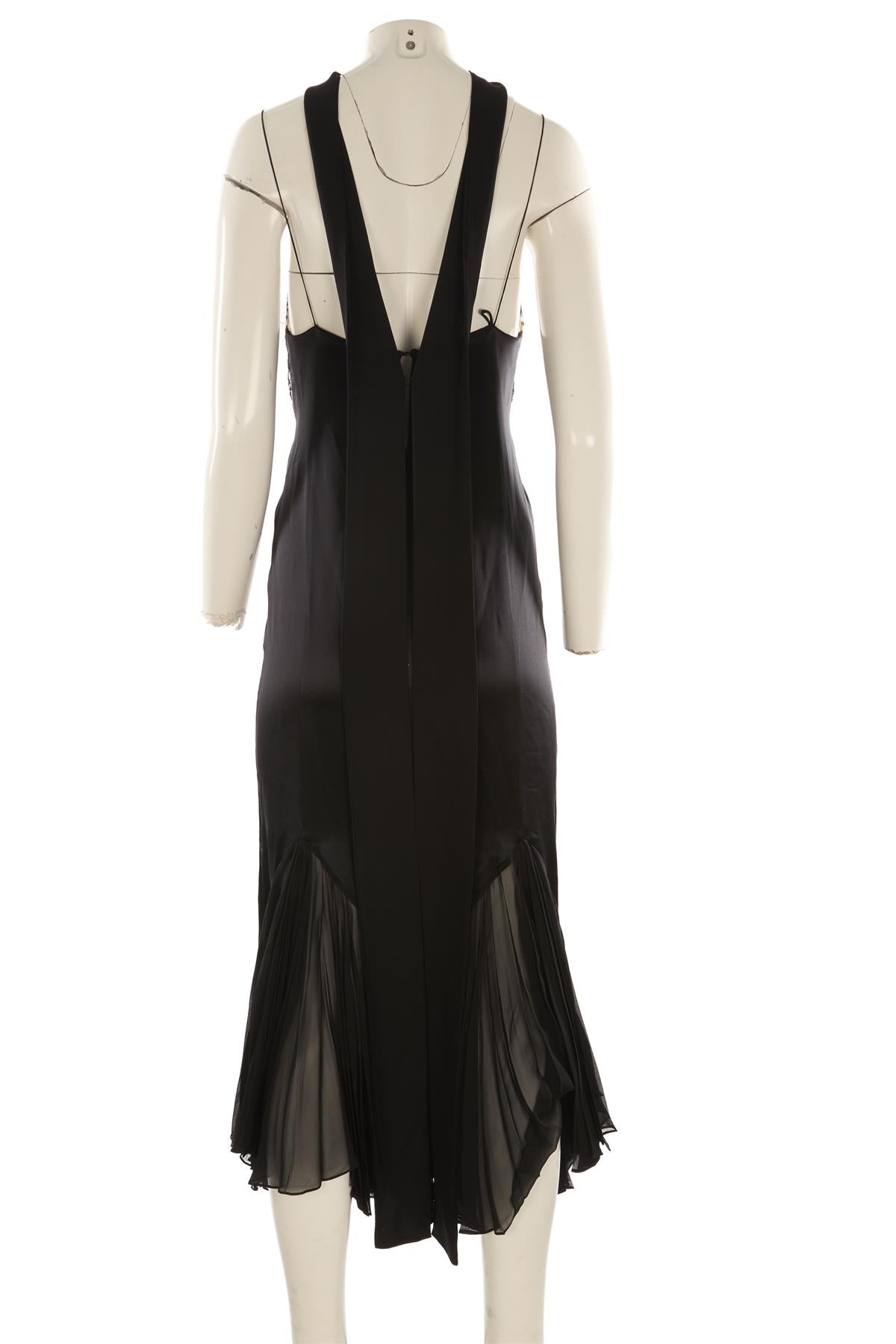 KHAITE BLACK SILK MAXI DRESS US 2 UK 6