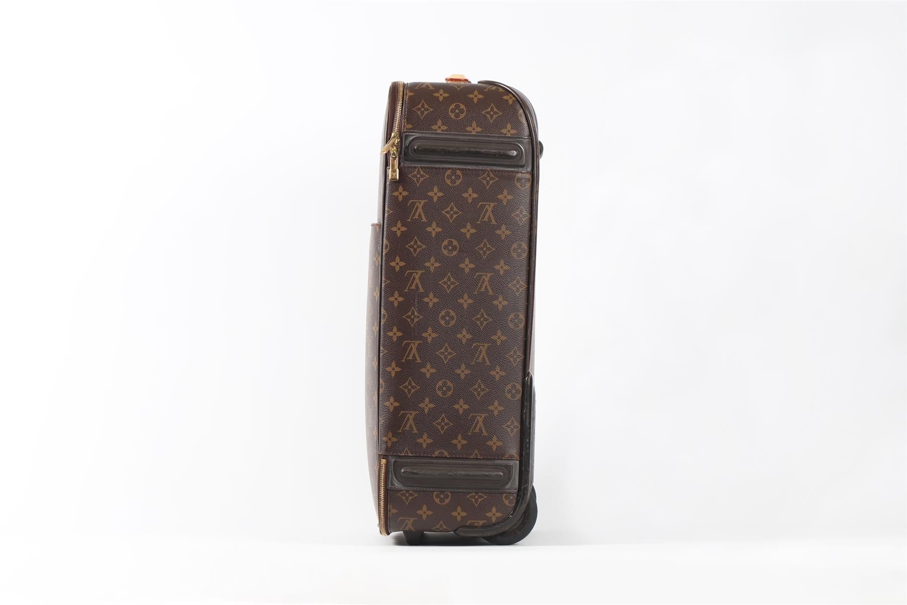 LOUIS VUITTON BROWN 2010 PEGASE 55 COATED CANVAS SUITCASE