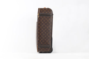 LOUIS VUITTON BROWN 2010 PEGASE 55 COATED CANVAS SUITCASE