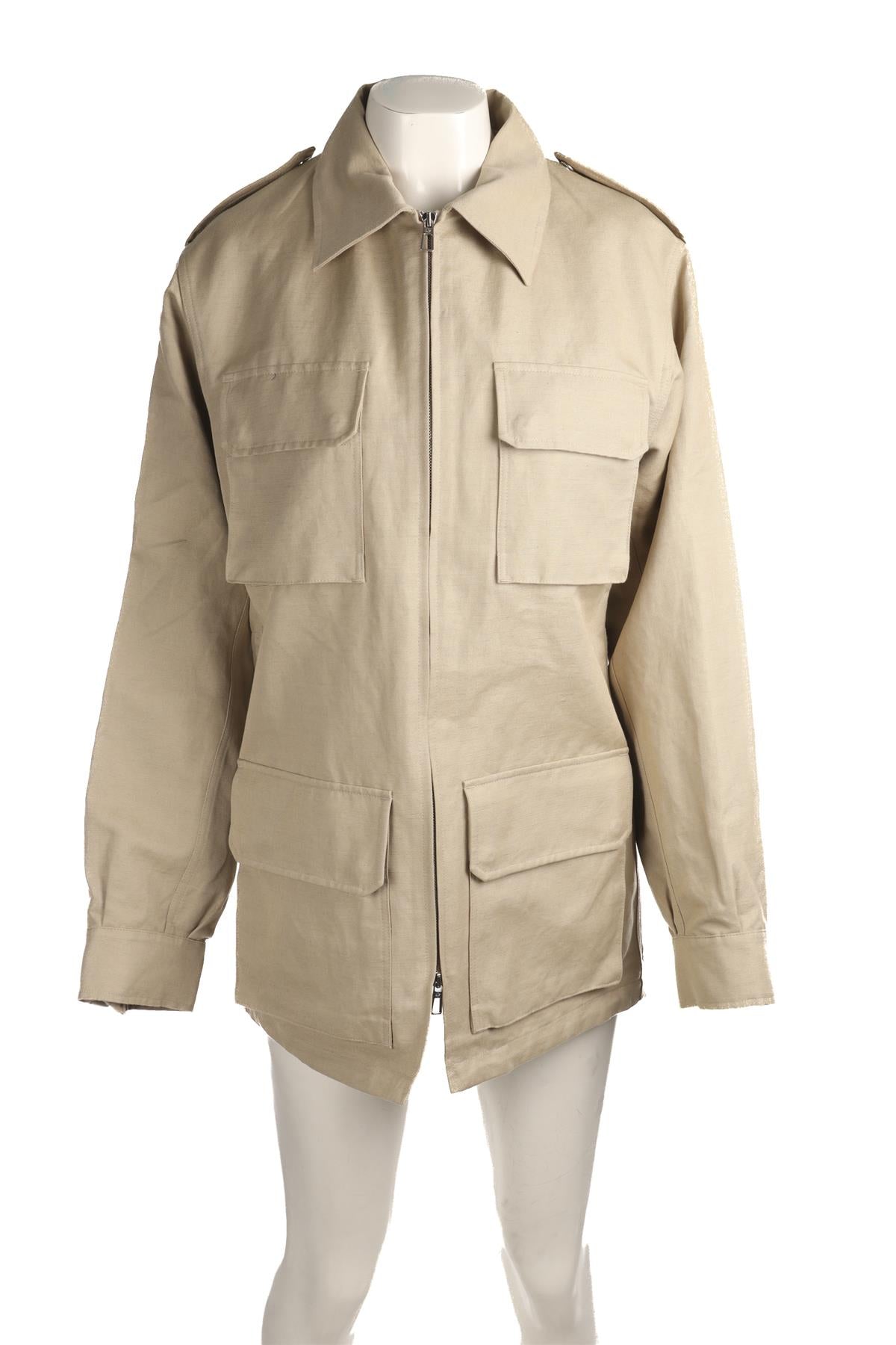LORO PIANA BEIGE COTTON JACKET MEDIUM