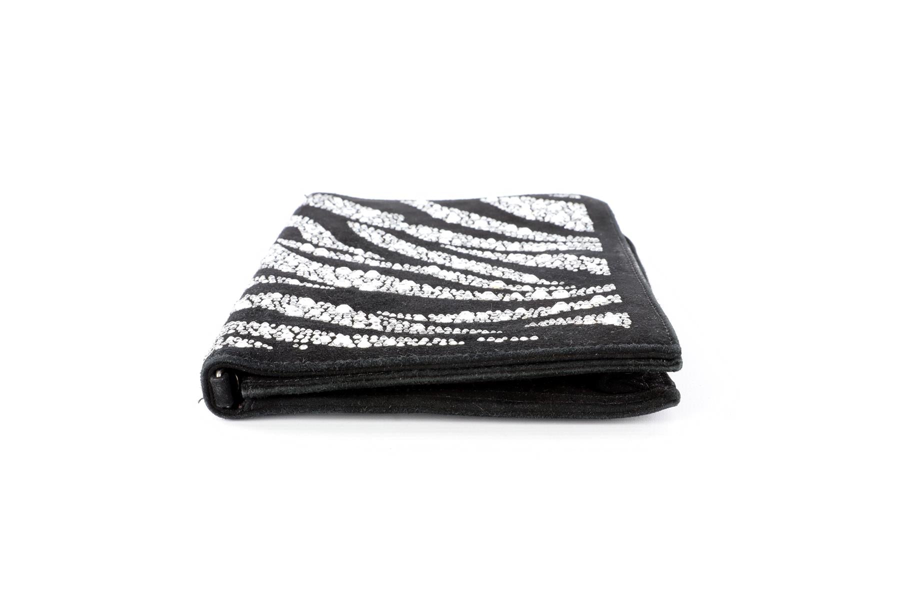 ROBERTO CAVALLI BLACK SUEDE CLUTCH