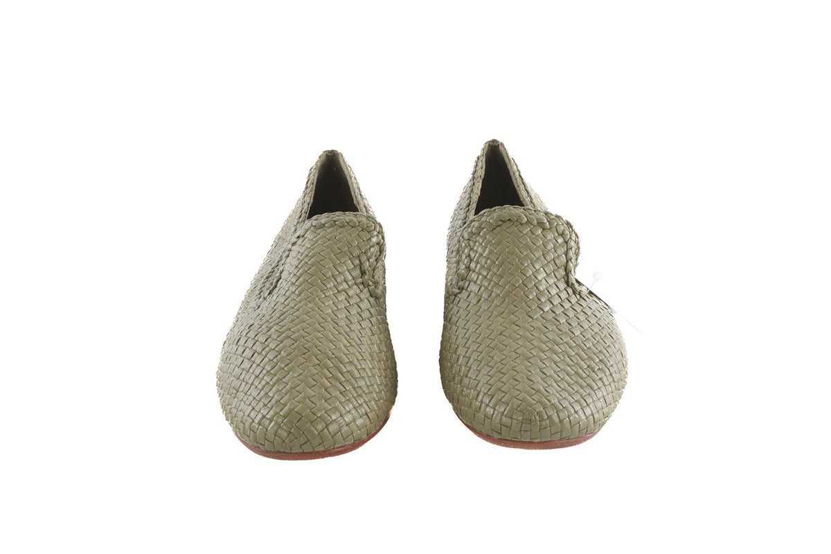 DRAGON DIFFUSION GREEN LEATHER LOAFERS EU 39 UK 6 US 9