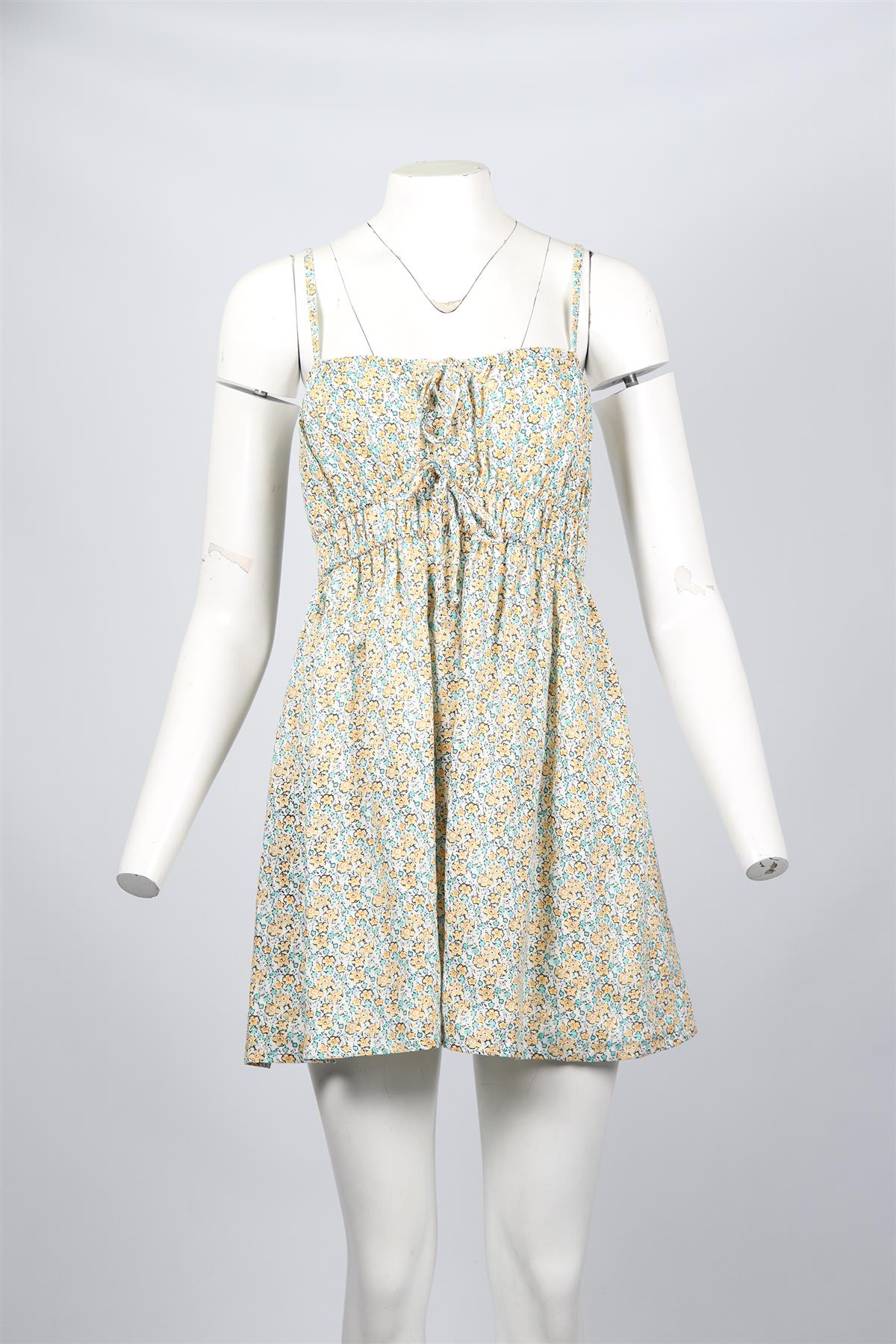 FAITHFULL THE BRAND FLORAL PRINT CHIFFON MINI DRESS SMALL