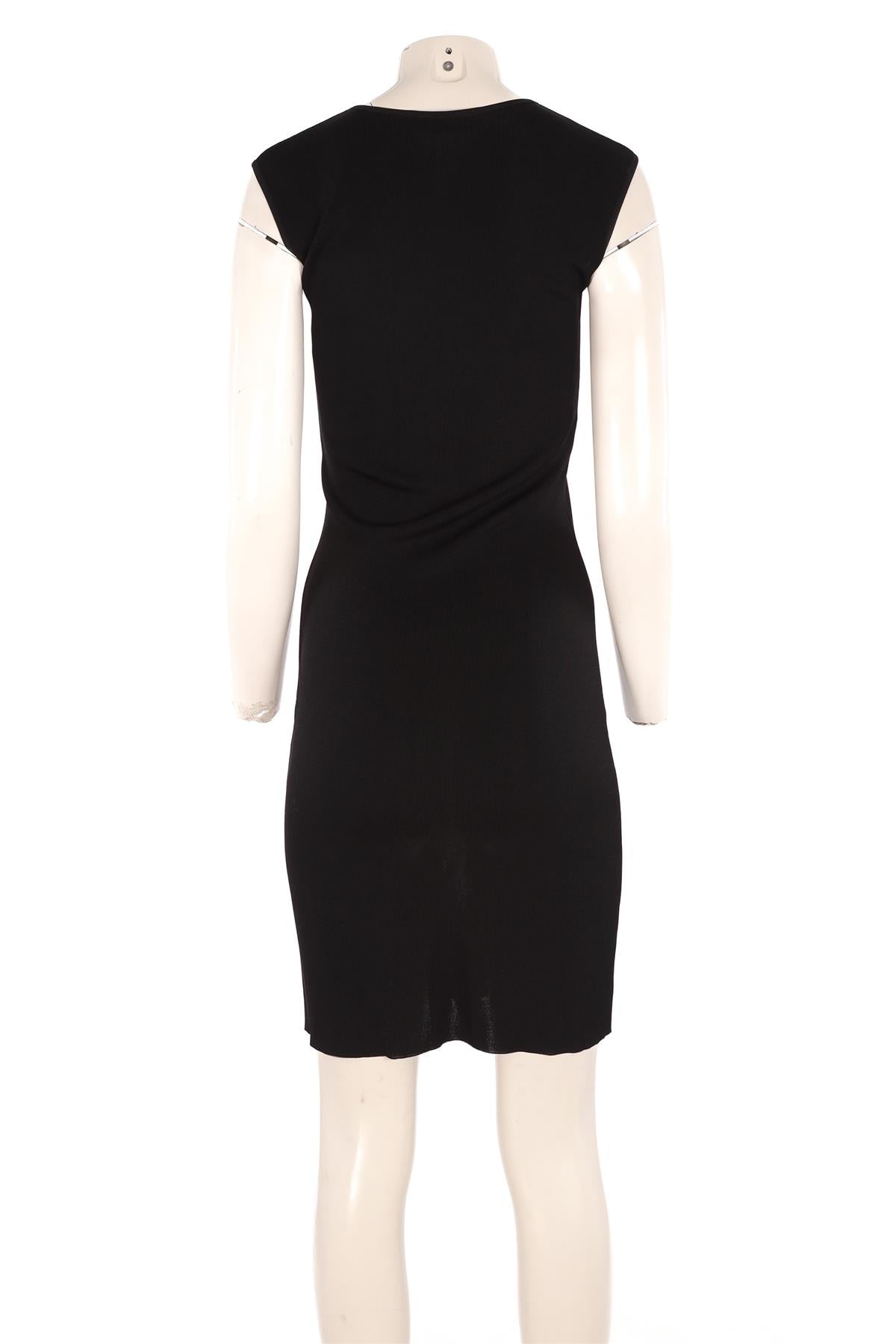 CHRISTIAN DIOR BLACK KNIT MIDI DRESS SMALL