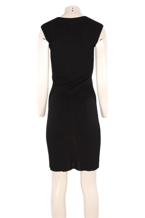 CHRISTIAN DIOR BLACK KNIT MIDI DRESS SMALL