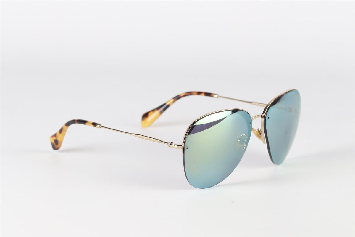 MIU MIU GREEN METAL SUNGLASSES