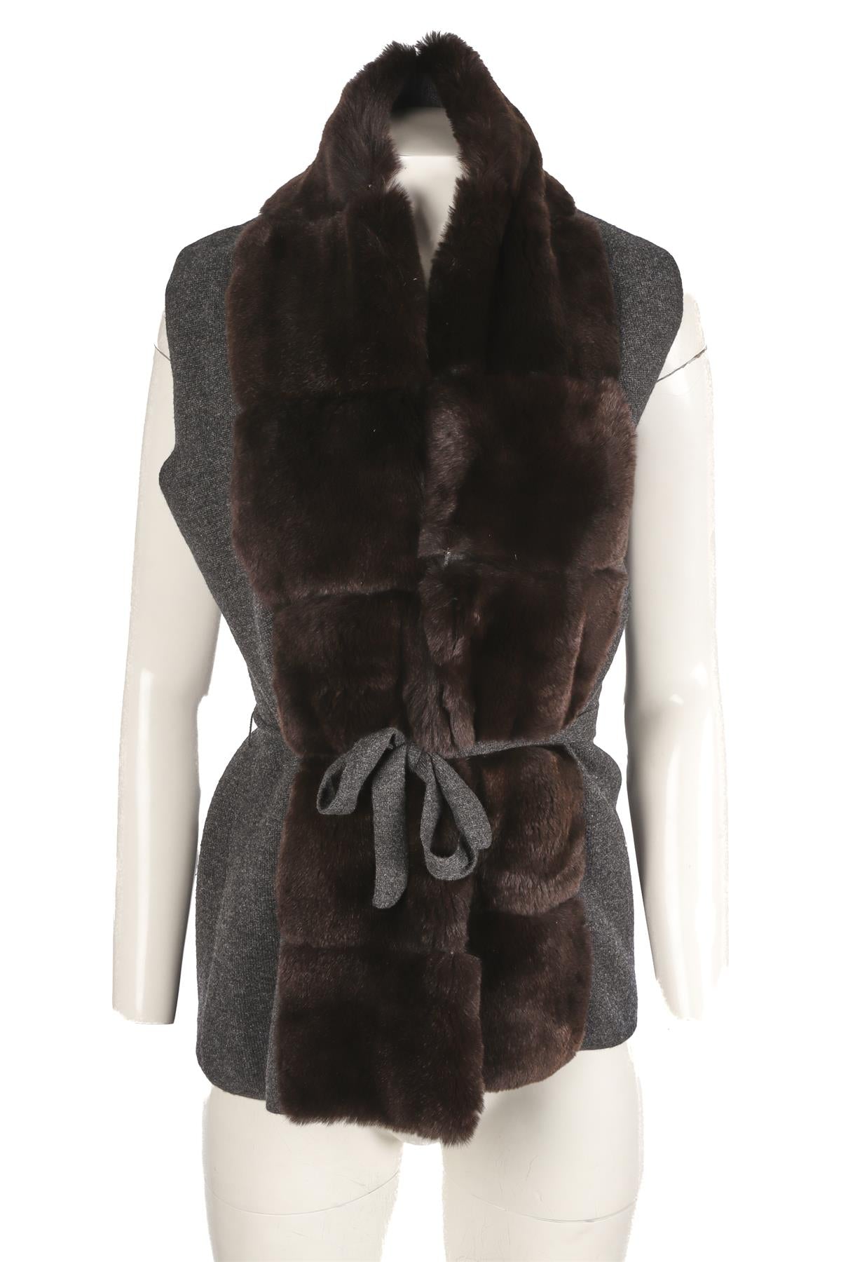N.PEAL GREY CASHMERE GILET SMALL