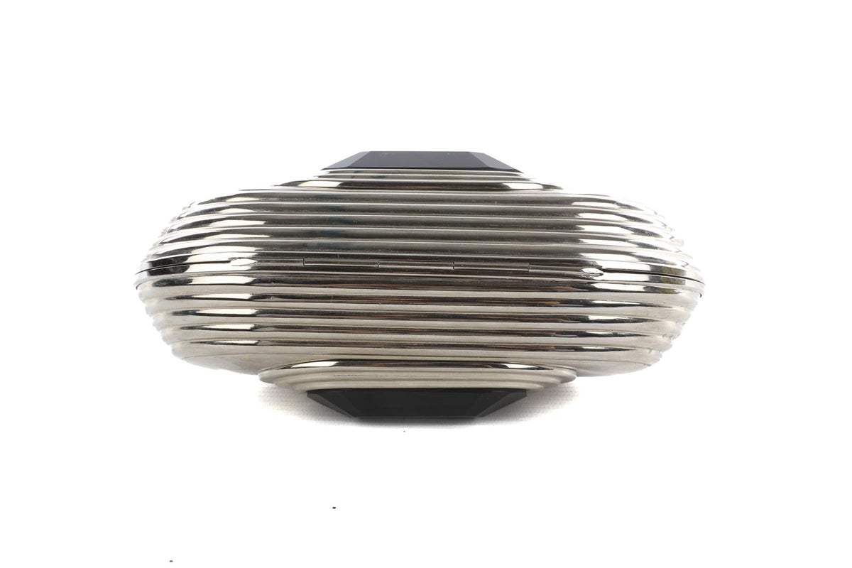 JIMMY CHOO SILVER METAL CLUTCH