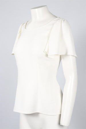 DOLCE & GABBANA WHITE CREPE TOP IT 42 UK 10