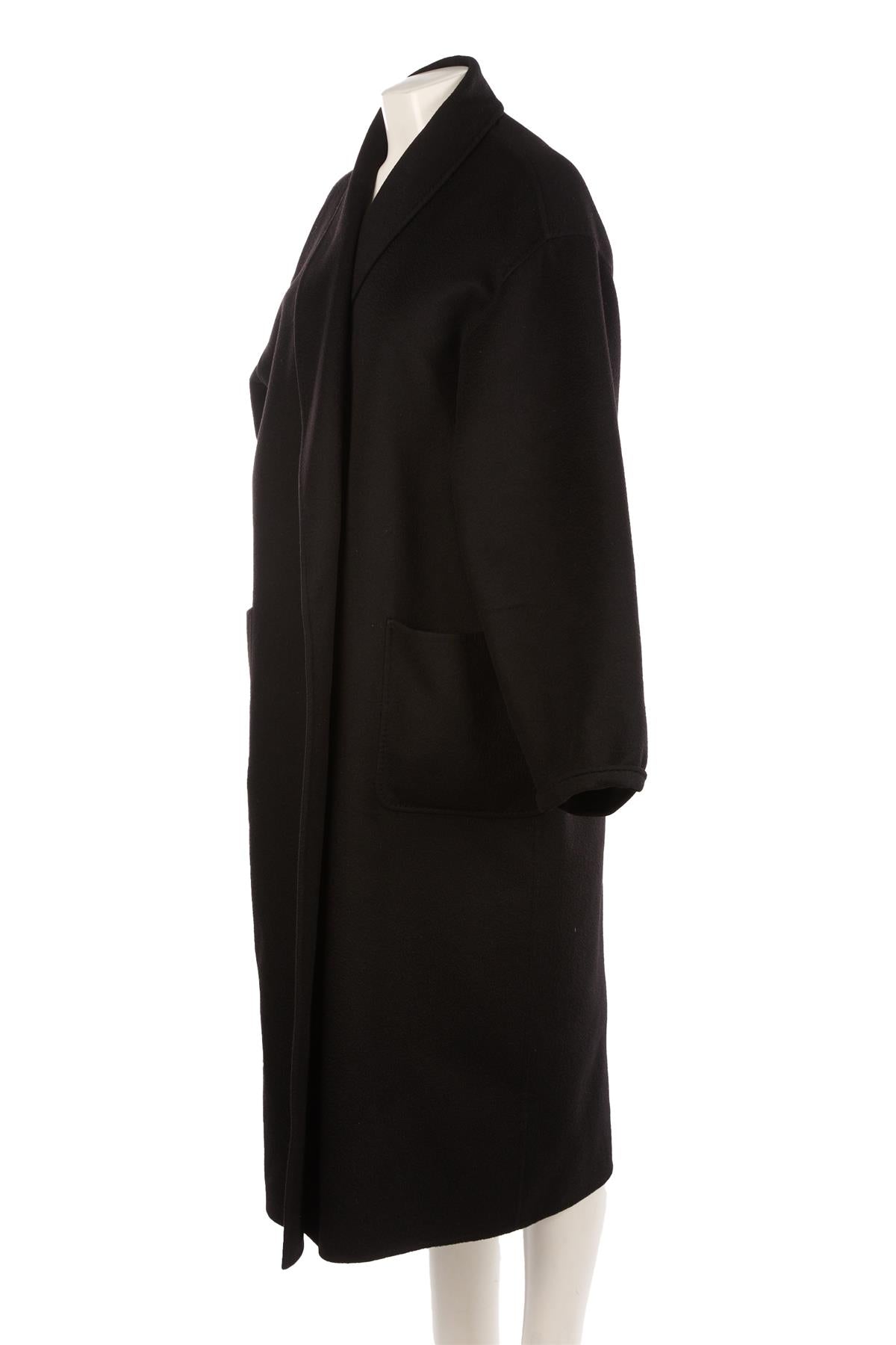 MAX MARA BLACK VINTAGE CASHMERE COAT UK 16