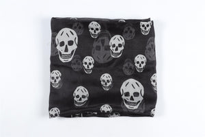 ALEXANDER MCQUEEN BLACK SILK SCARF ONE SIZE