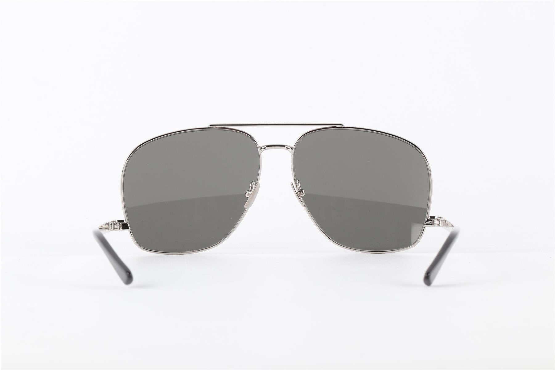 SAINT LAURENT SILVER METAL FRAME SUNGLASSES