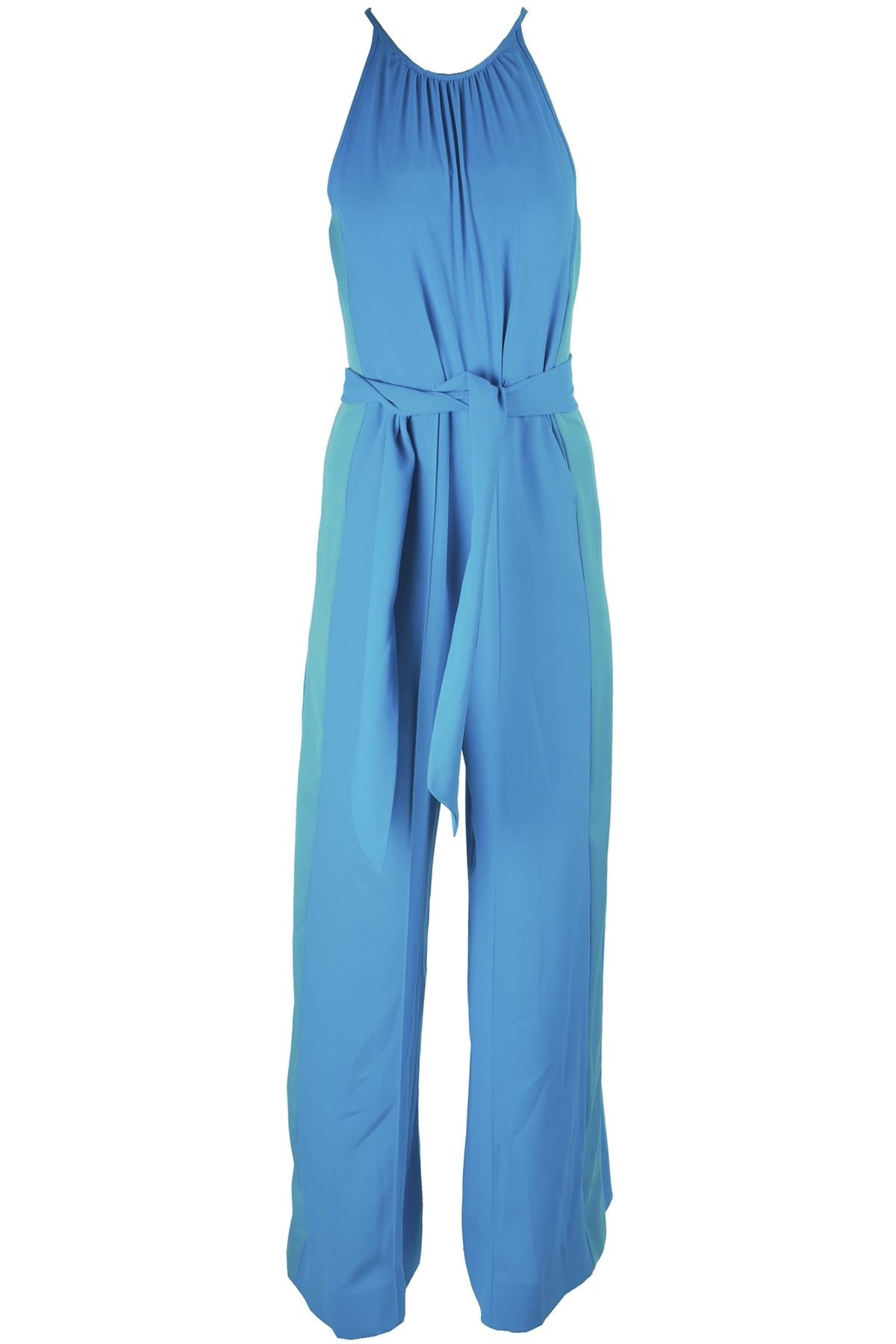 BLUE CREPE MAXI DRESS