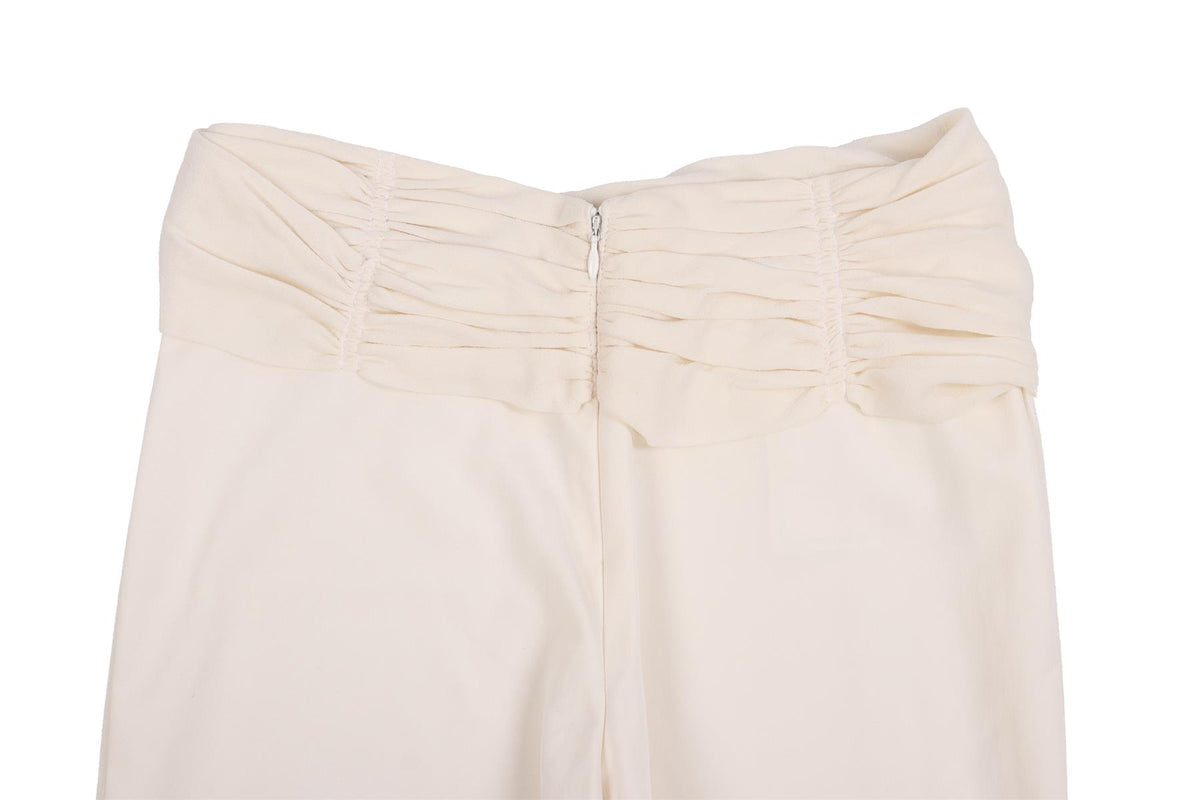 VERSACE IVORY VINTAGE SILK STRAIGHT LEG PANTS IT 38 UK 6