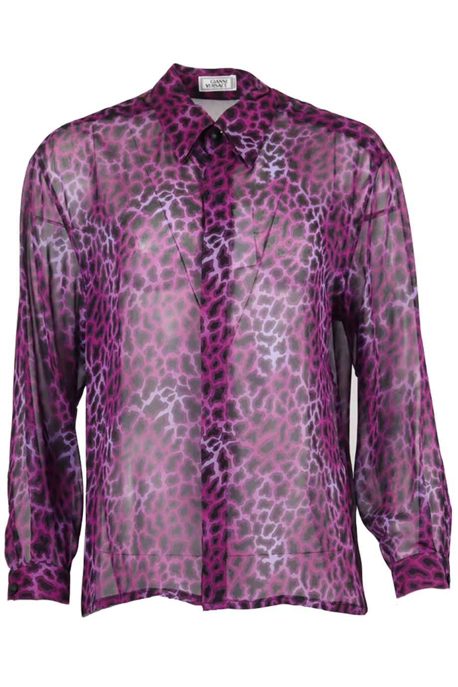 GIANNI VERSACE VINTAGE PRINTED SILK SHIRT IT 46 UK 14