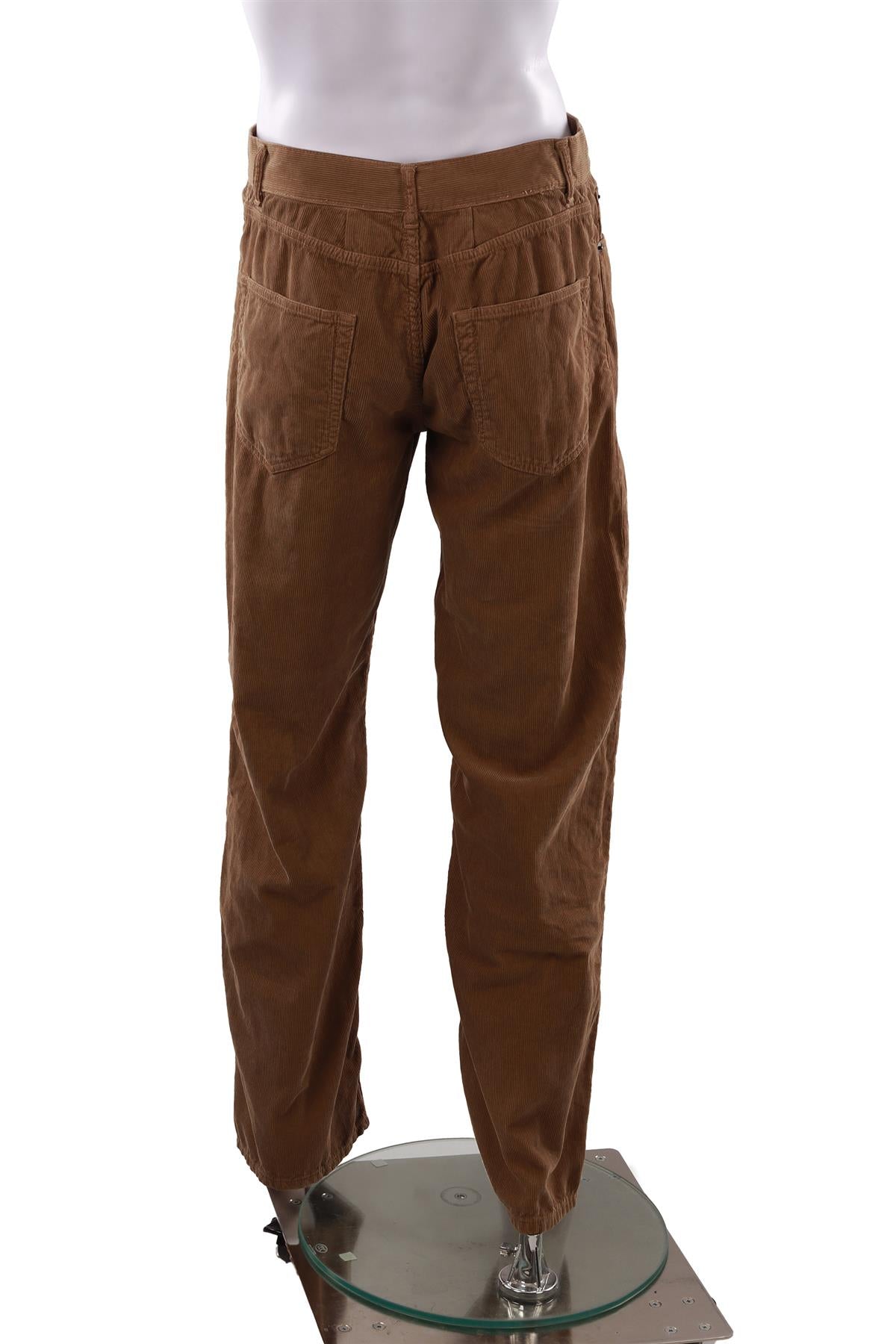 BEIGE MEN'S CORDUROY STRAIGHT LEG PANTS