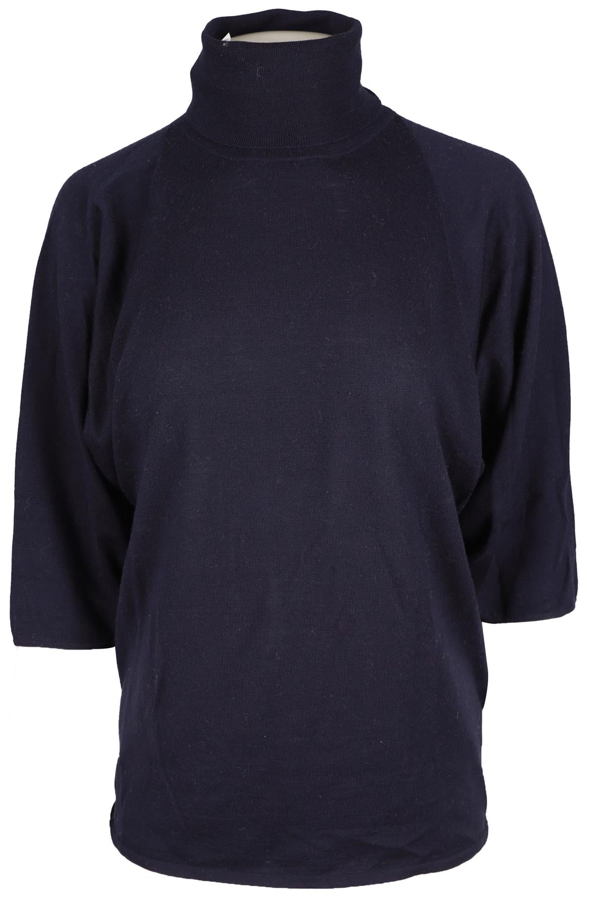 JIL SANDER NAVY WOOL SWEATER MEDIUM