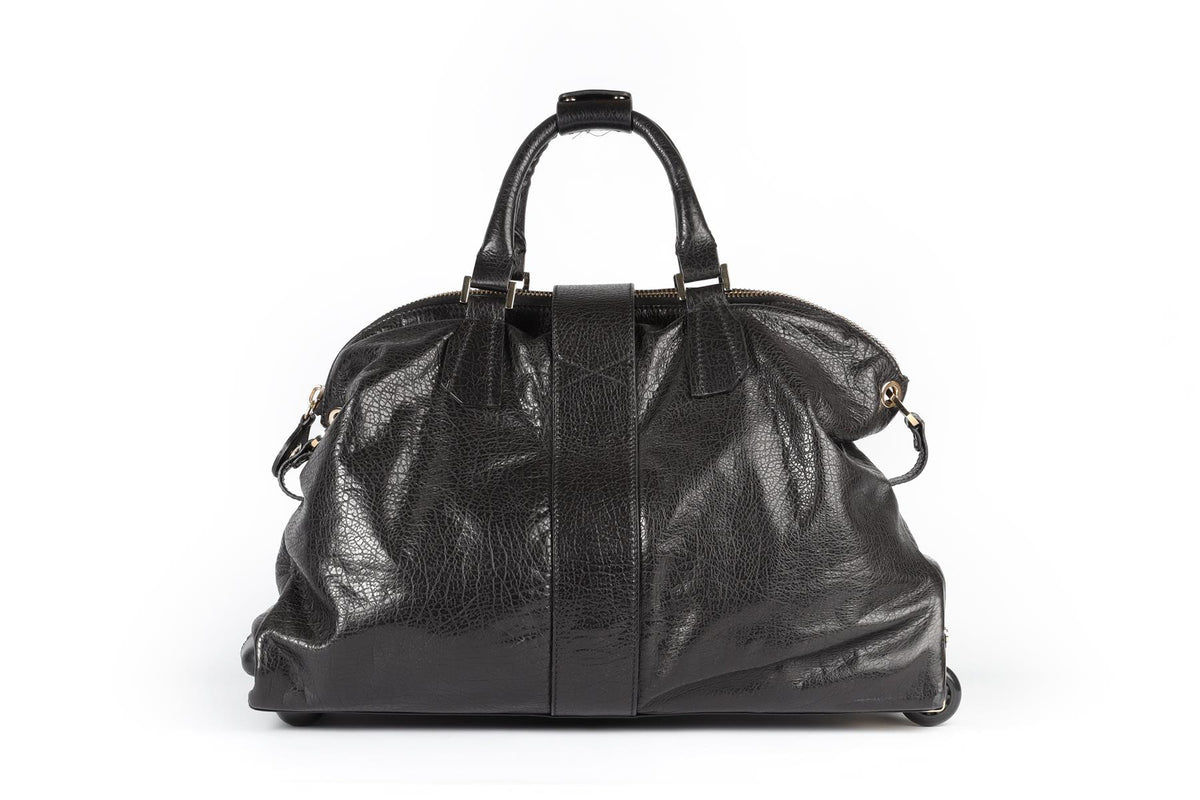 JIMMY CHOO BLACK RAPHAEL LEATHER SUITCASE