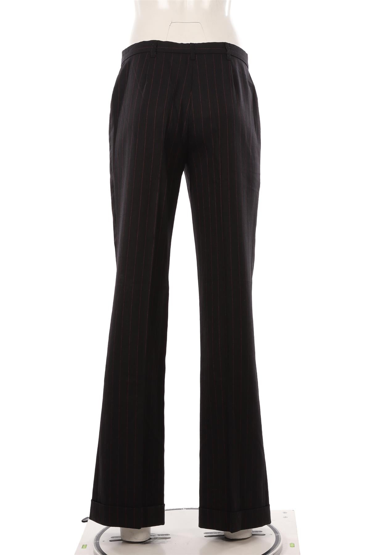 MOSCHINO CHEAP AND CHIC BLACK WOOL STRAIGHT LEG PANTS IT 44 UK 12