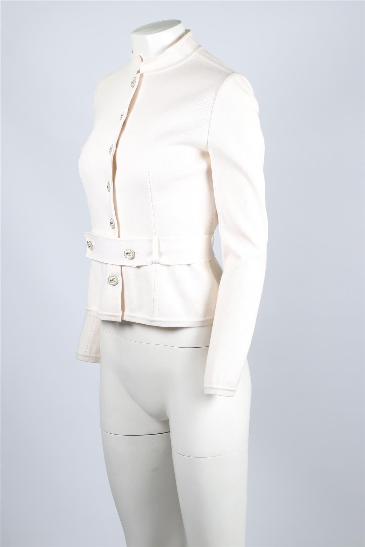 CHANEL CREAM 2012 WOOL CARDIGAN FR 40 UK 12