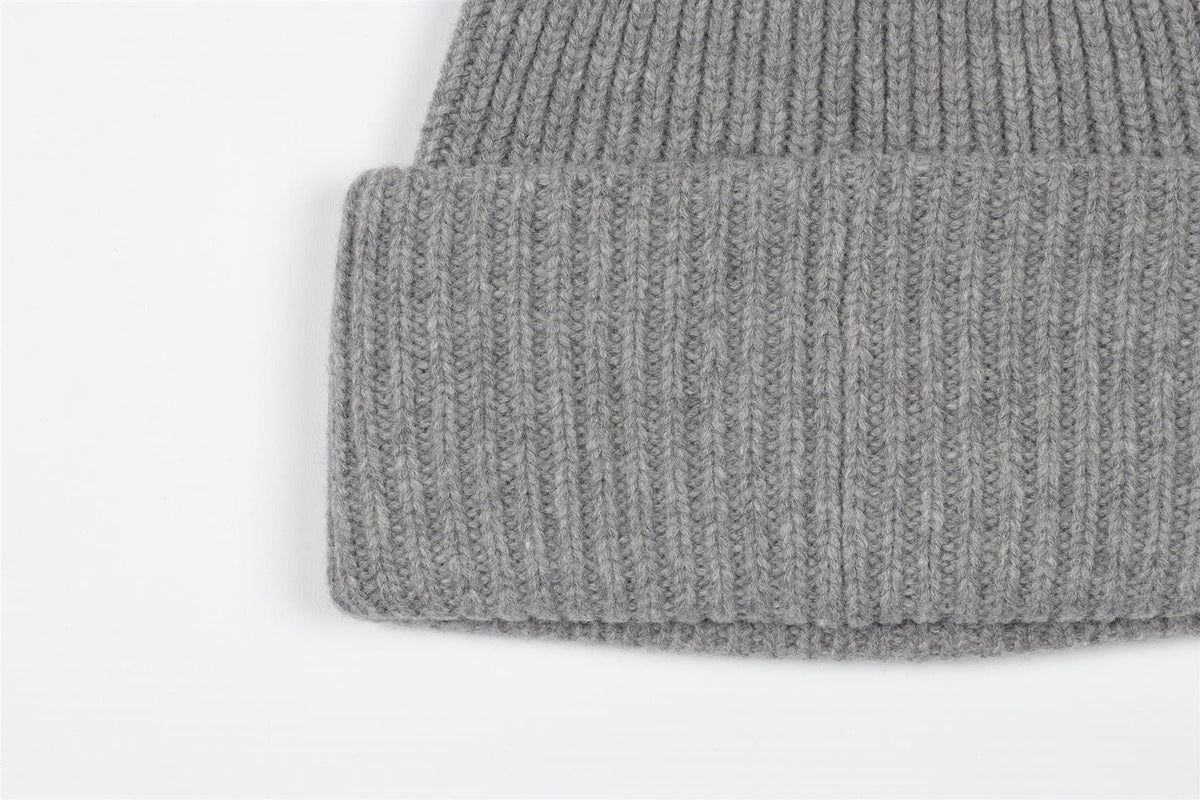 ACNE STUDIOS GREY WOOL BEANIE ONE SIZE