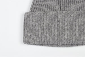 ACNE STUDIOS GREY WOOL BEANIE ONE SIZE