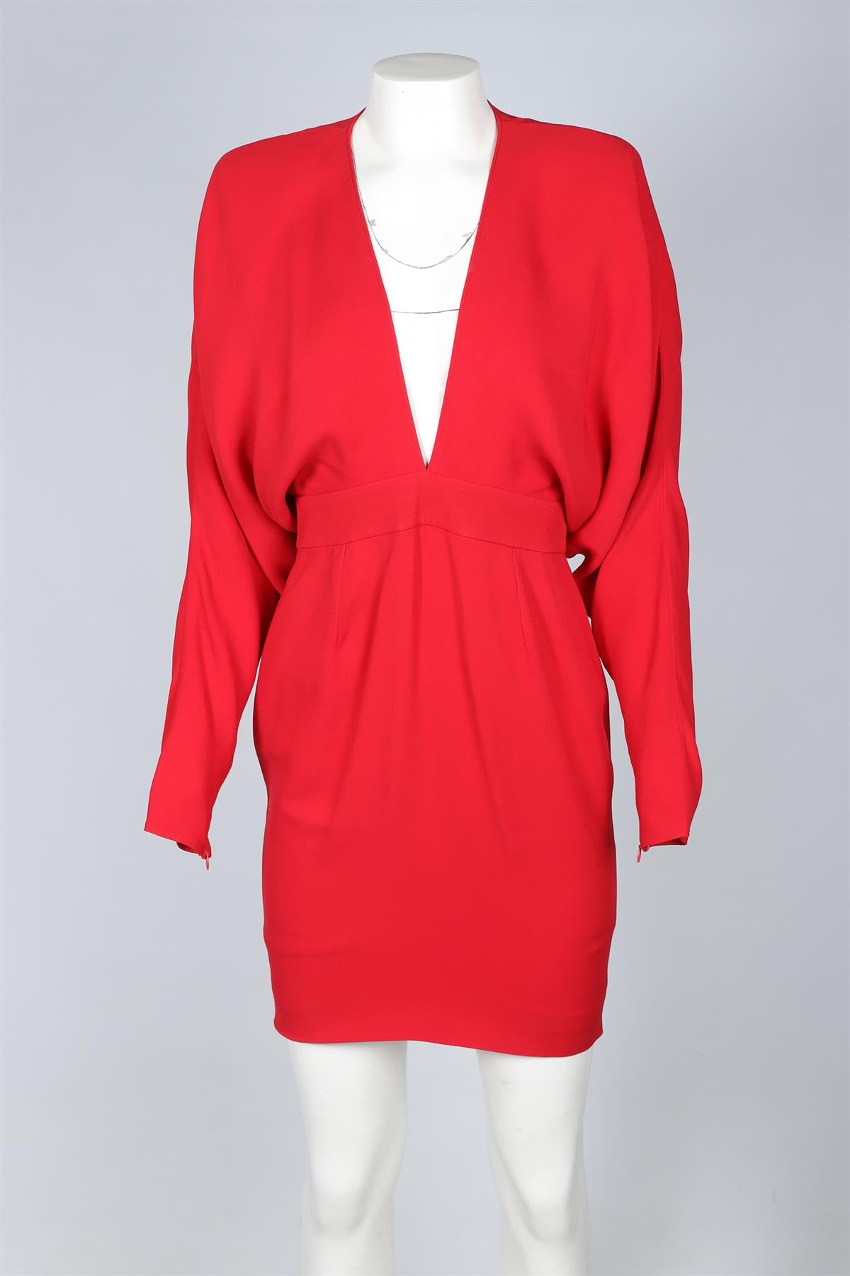 ALEXANDRE VAUTHIER RED CREPE MINI DRESS FR 38 UK 10