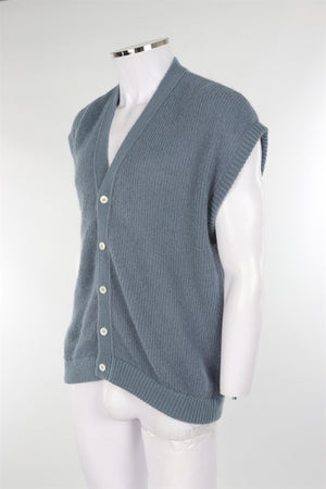SECOND LAYER BLUE MEN'S WOOL VEST MEDIUM