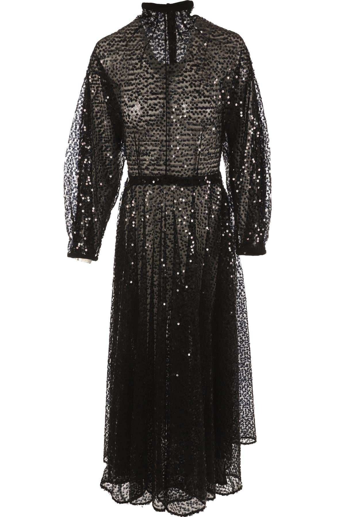 EMILIA WICKSTEAD BLACK SEQUIN MAXI DRESS UK 10
