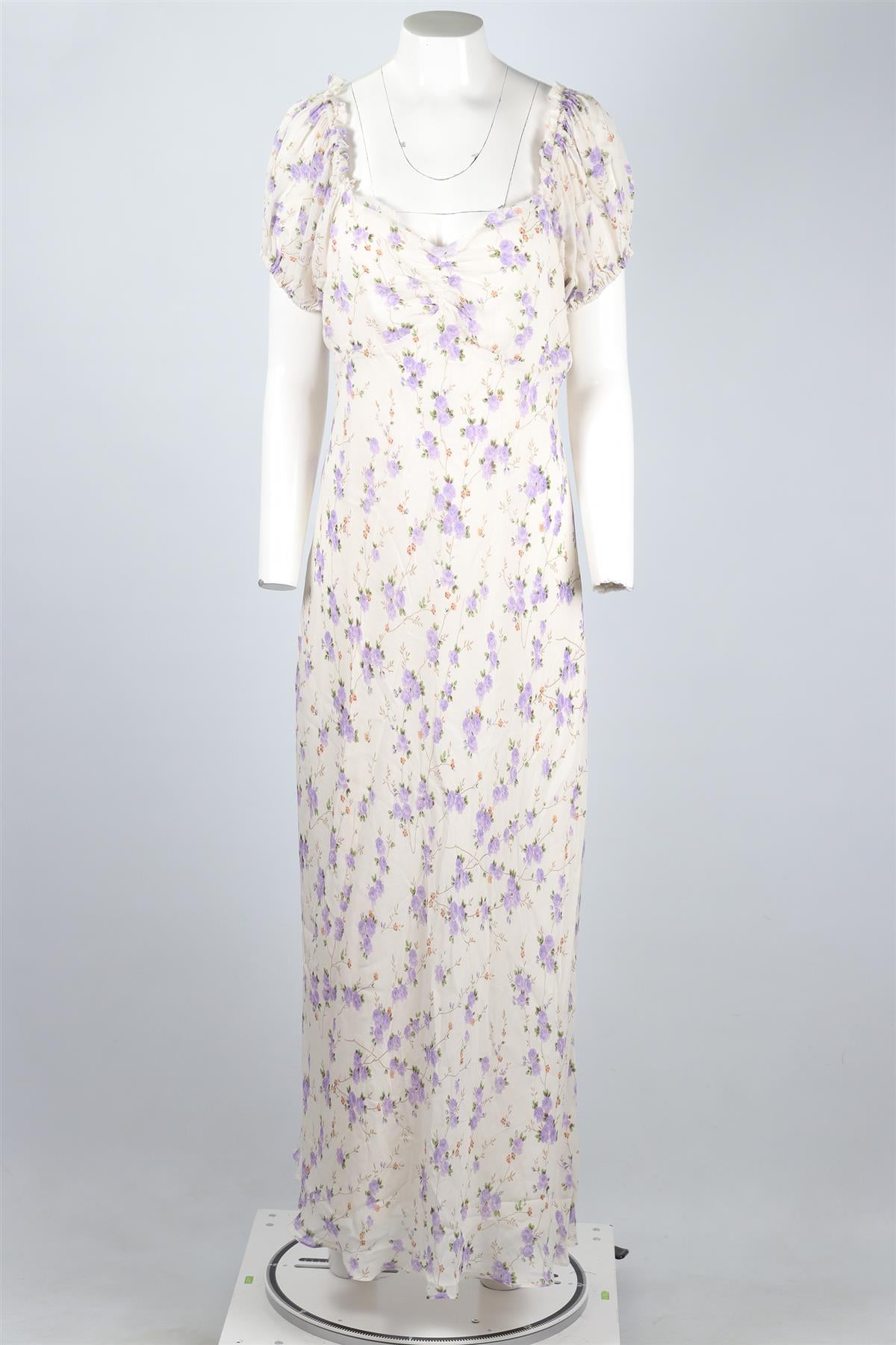 LOVESHACKFANCY CREAM CHIFFON MAXI DRESS LARGE