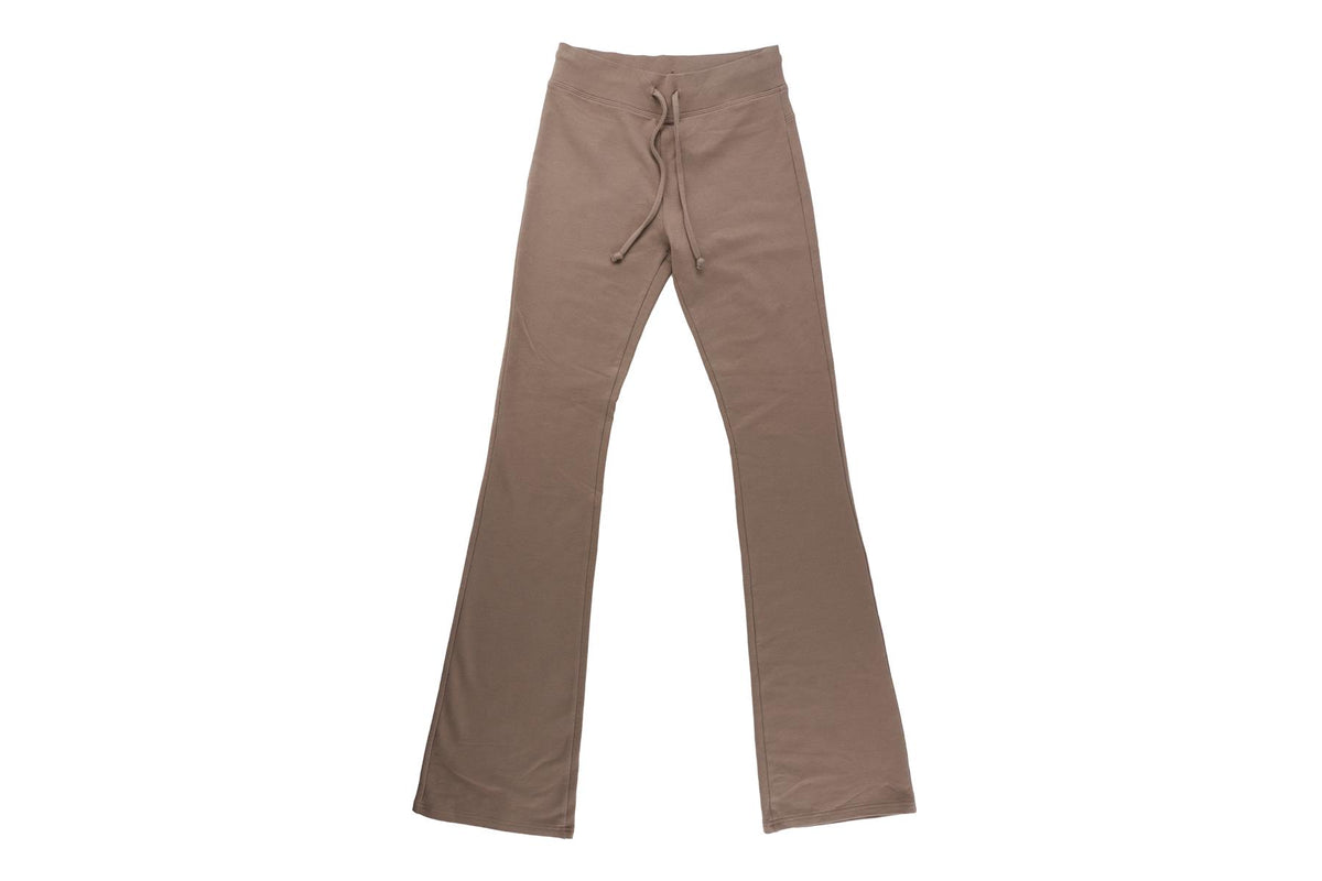 ALO YOGA BROWN COTTON FLARED PANTS XSMALL