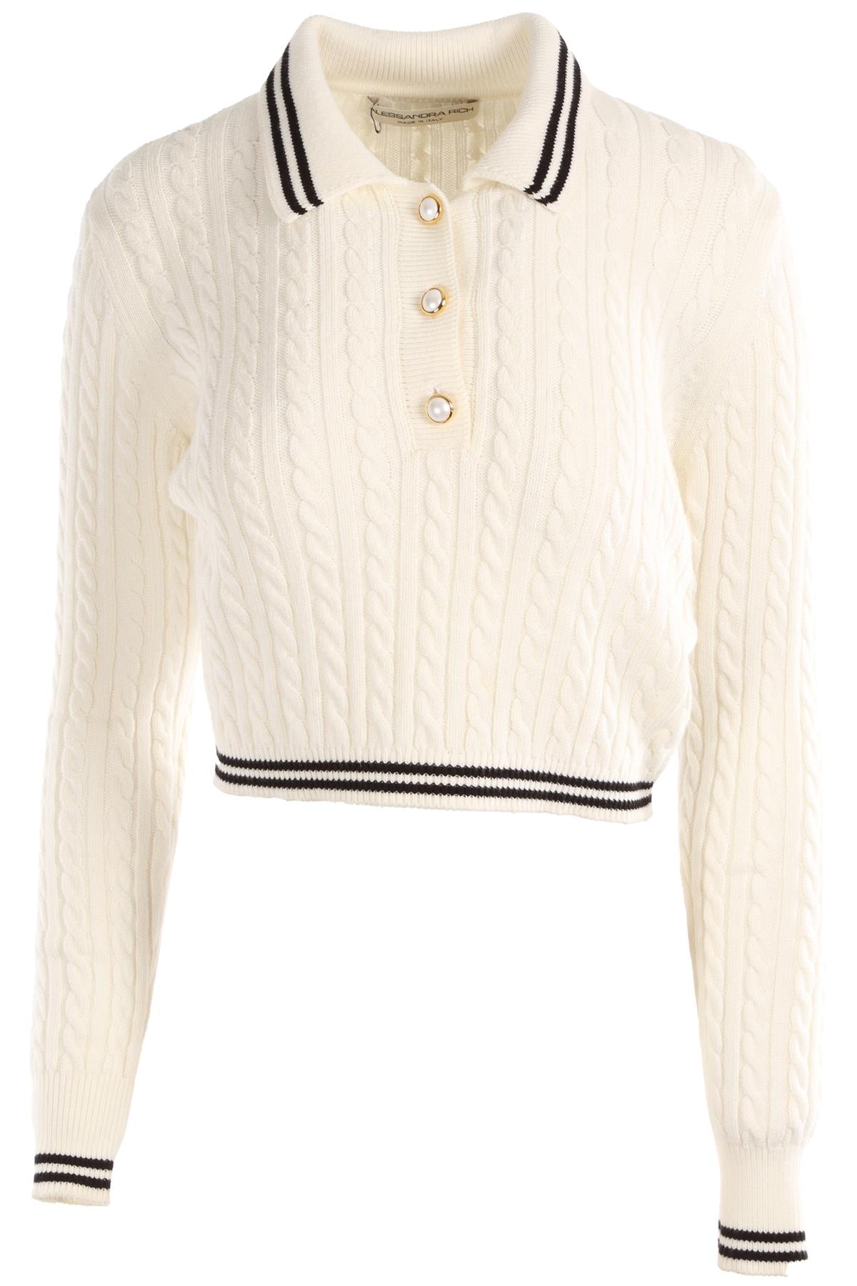 ALESSANDRA RICH CREAM KNIT SWEATER IT 38 UK 6