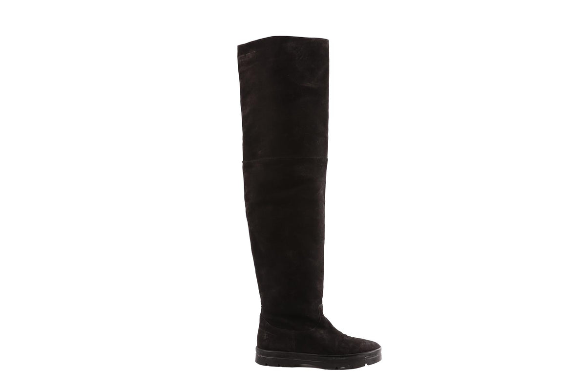 BLACK SUEDE OVER THE KNEE BOOTS