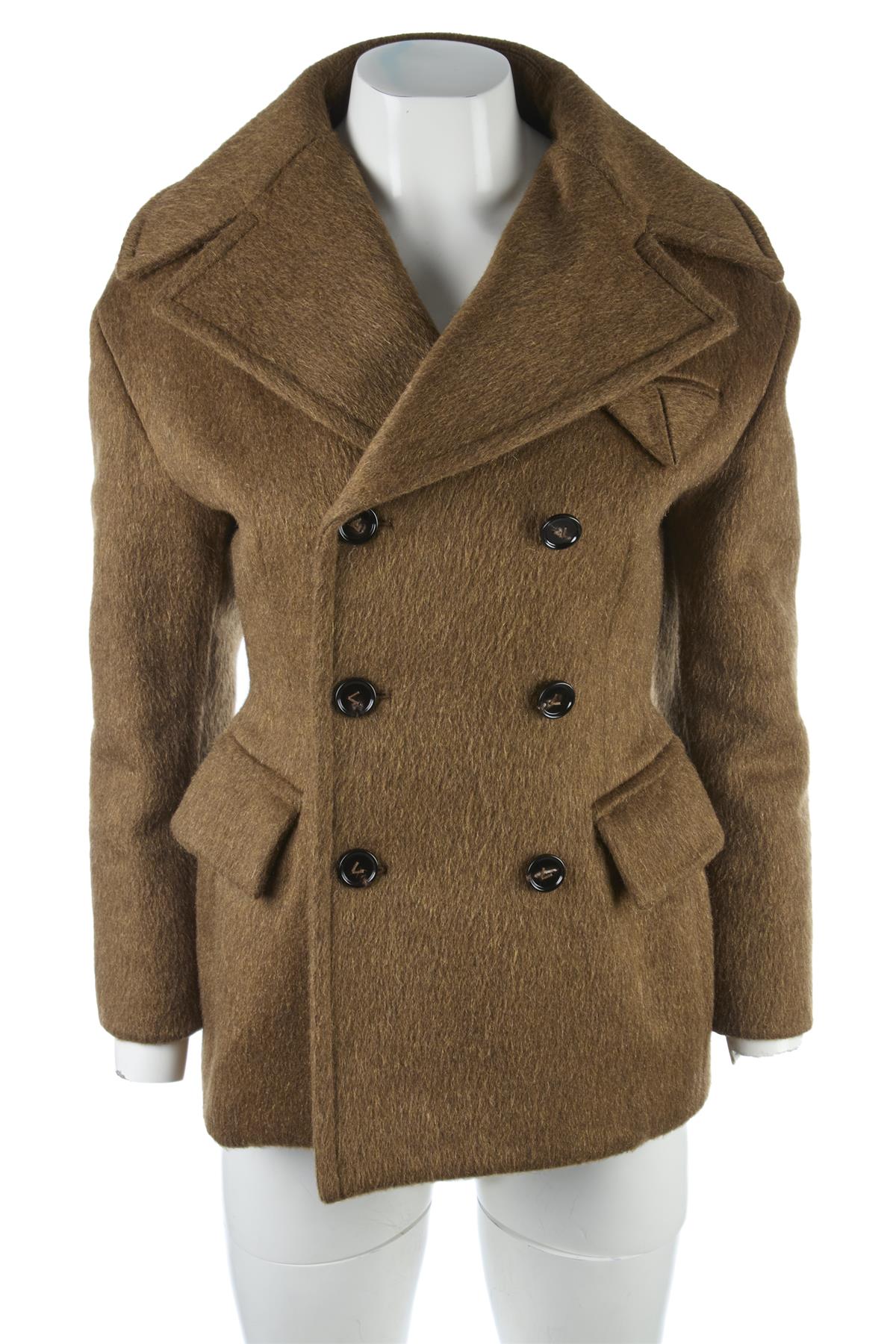 BOTTEGA VENETA KHAKI WOOL JACKET IT 34 UK 2