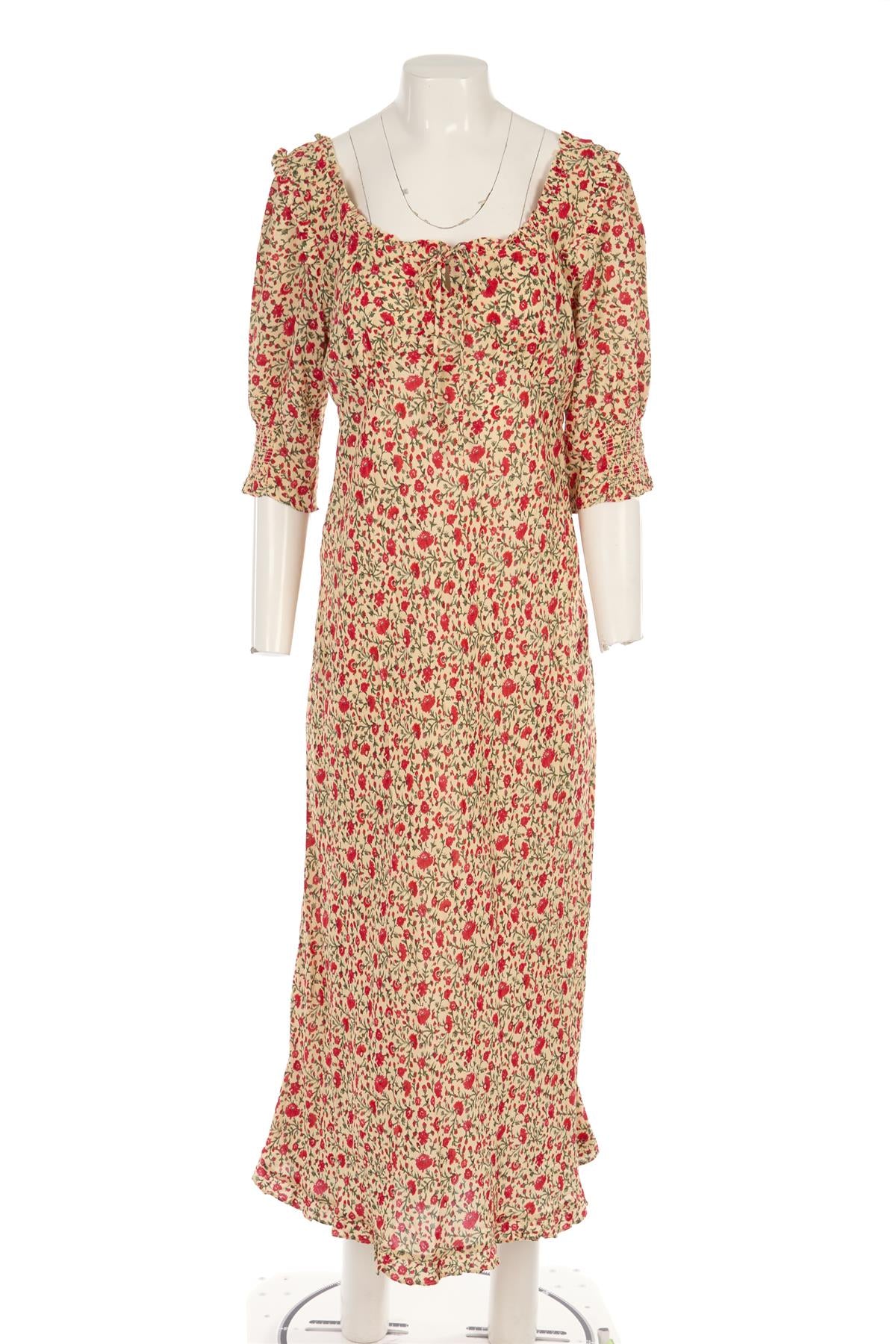 RIXO MULTI CREPE MAXI DRESS LARGE