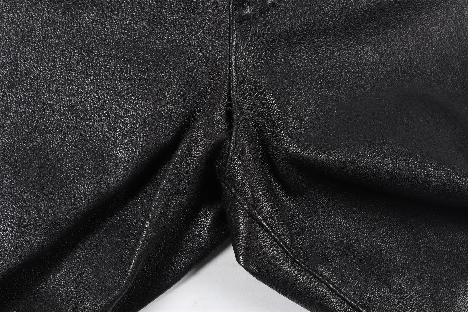 HELMUT LANG BLACK LEATHER PANTS US 4 UK 8