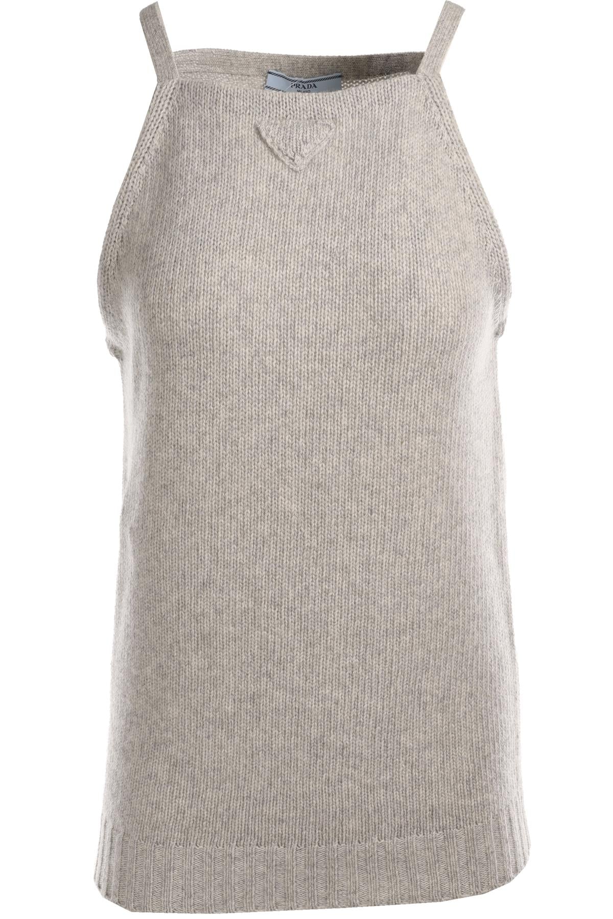 PRADA GREY WOOL TOP IT 42 UK 10