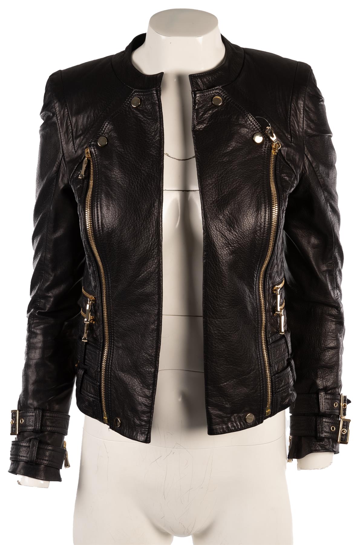 ETOILE LONDON BLACK LEATHER JACKET IT 38 UK 6