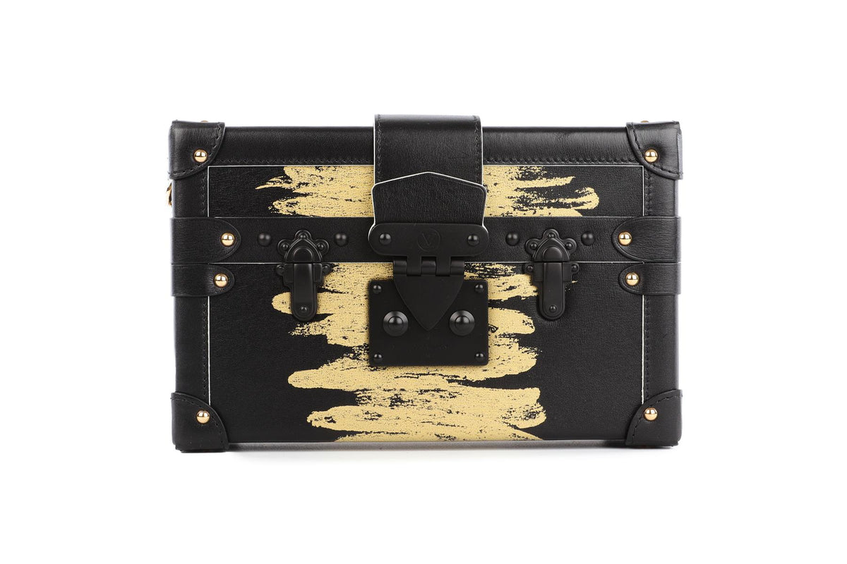 LOUIS VUITTON BLACK 2017 PETITE MALLE GOLDEN LIGHT LEATHER CLUTCH