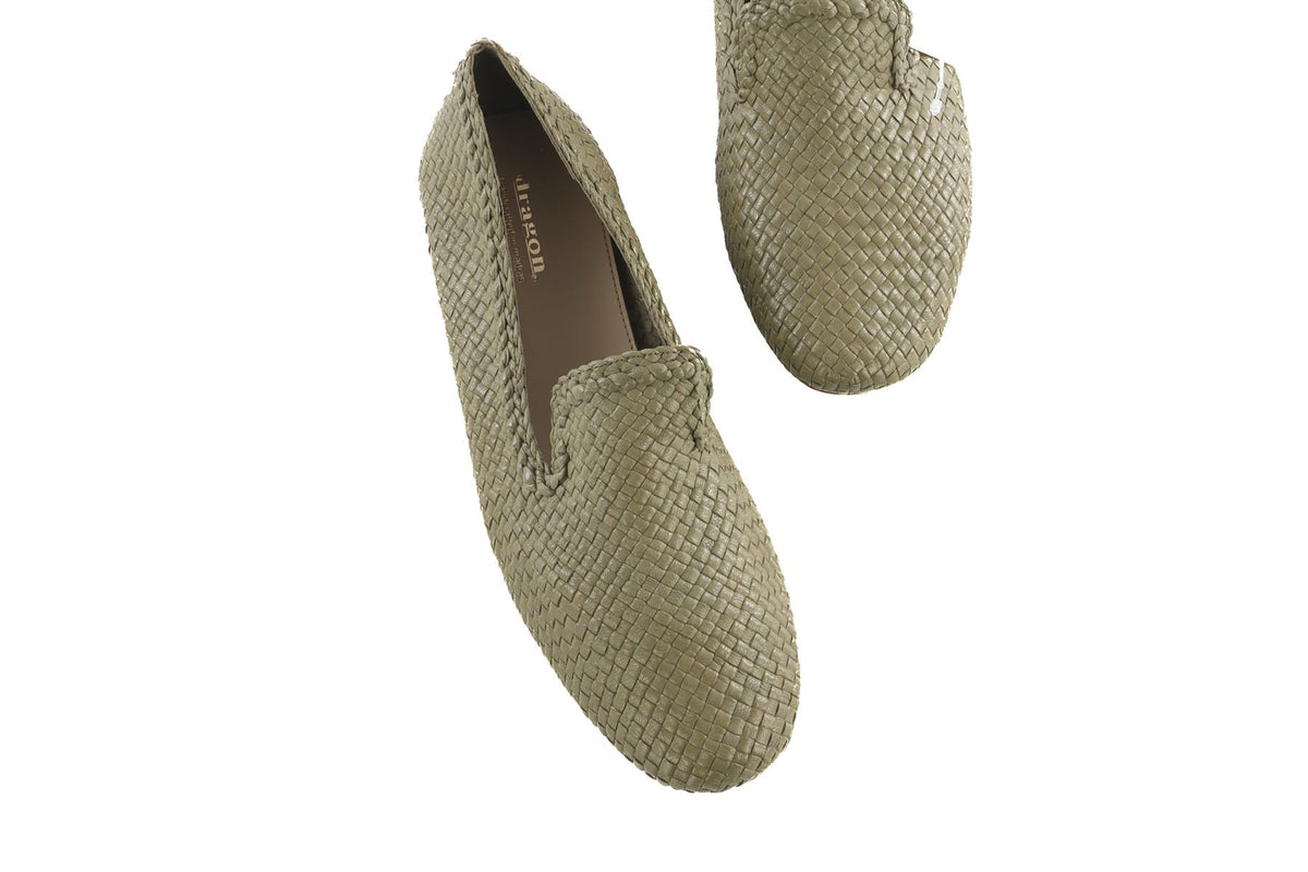 DRAGON DIFFUSION GREEN LEATHER LOAFERS EU 39 UK 6 US 9