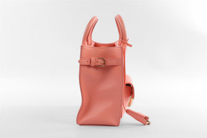 BALENCIAGA PINK PADLOCK ALL AFTERNOON MINI LEATHER TOTE BAG