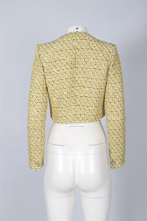 ALESSANDRA RICH YELLOW TWEED JACKET IT 40 UK 8