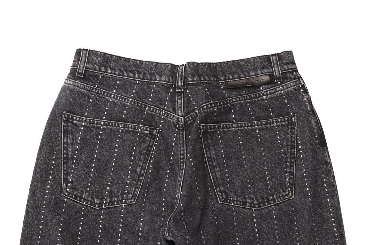 STELLA MCCARTNEY GREY HIGH RISE STRAIGHT LEG JEANS W28