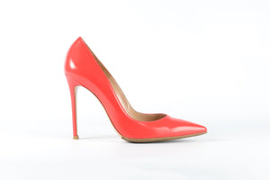 GIANVITO ROSSI RED LEATHER PUMPS EU 40, UK 7, US 10