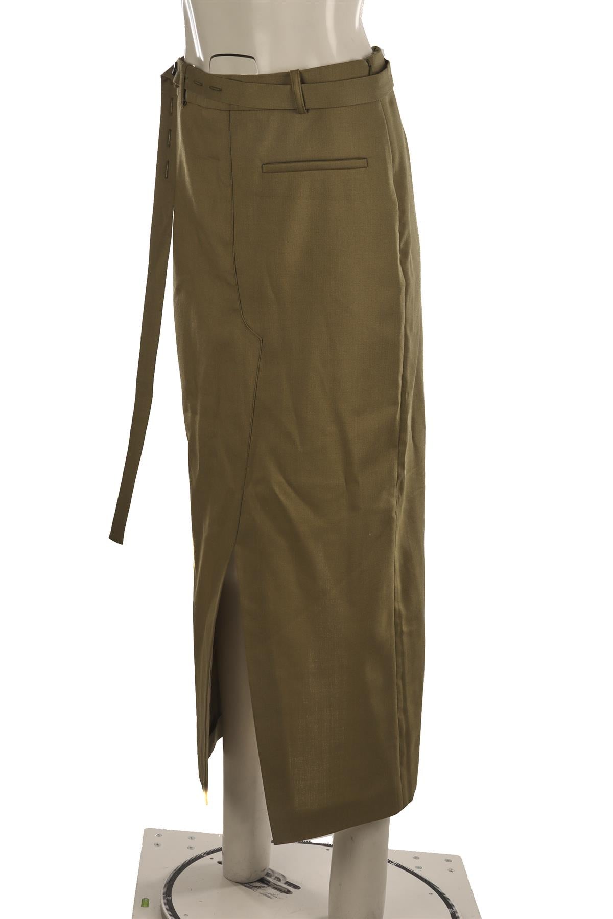 RÓHE GREEN WOOL MIDI SKIRT UK 10