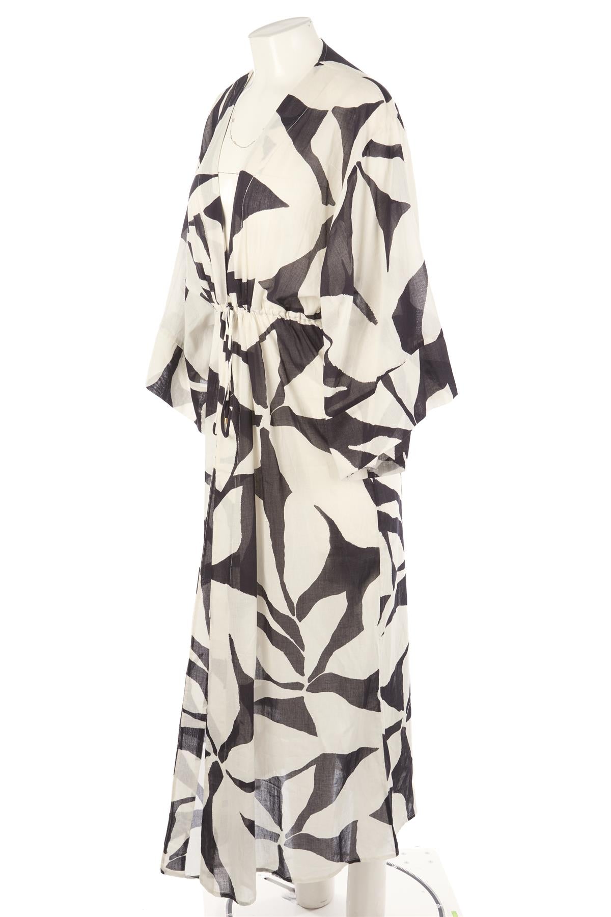 VIX PAULA HERMANNY BLACK COTTON KAFTAN MEDIUM