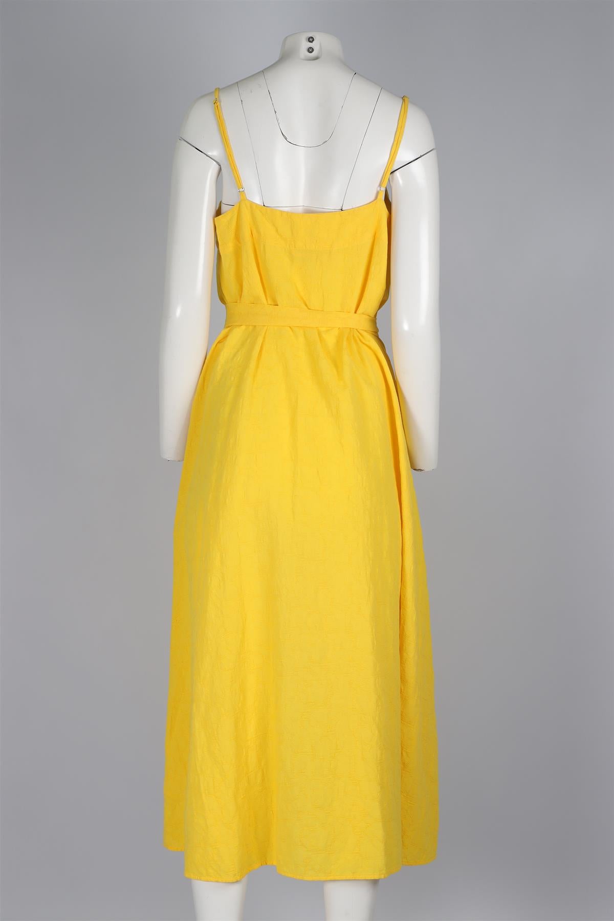 MARA HOFFMAN YELLOW COTTON MAXI DRESS LARGE