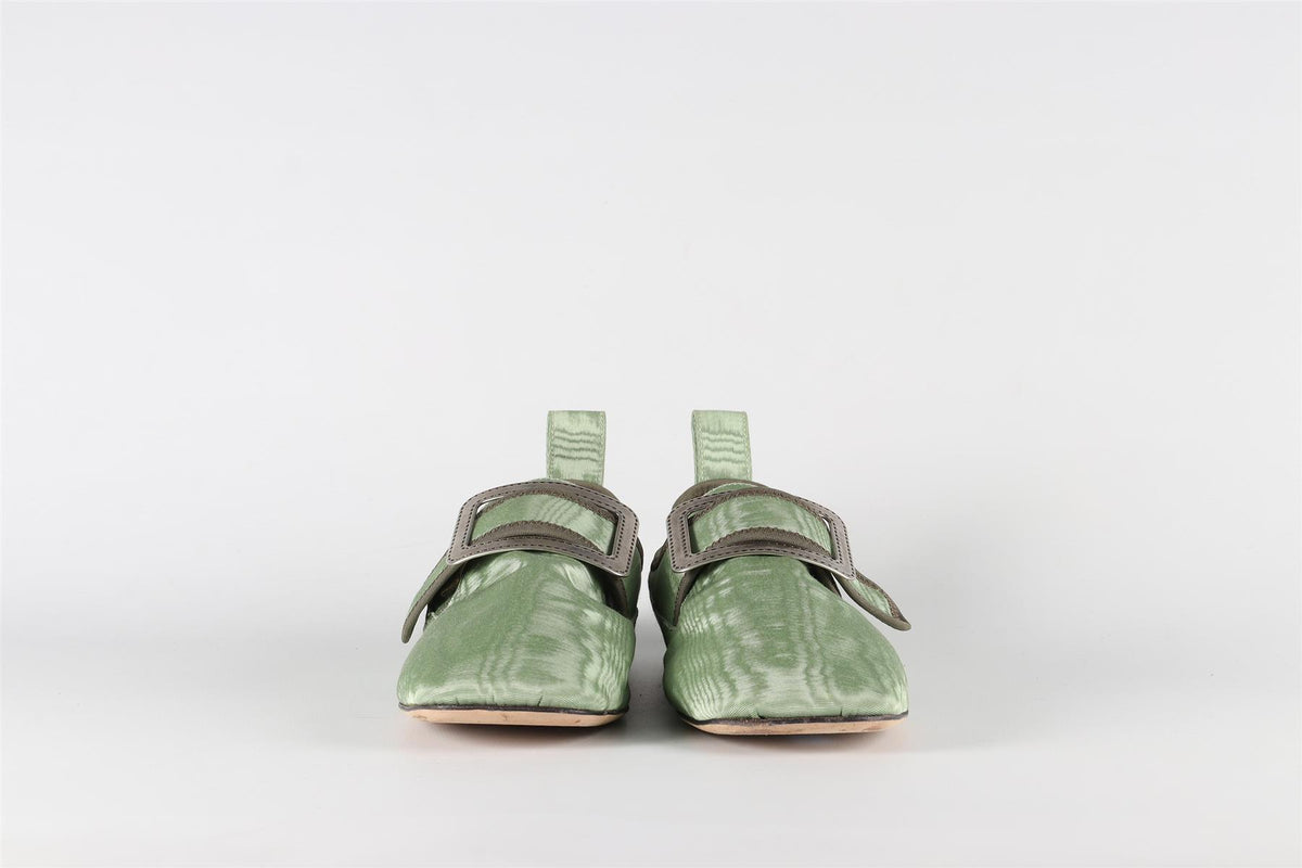 LOEWE GREEN GROSGRAIN LOAFERS EU 39 UK 6 US 9